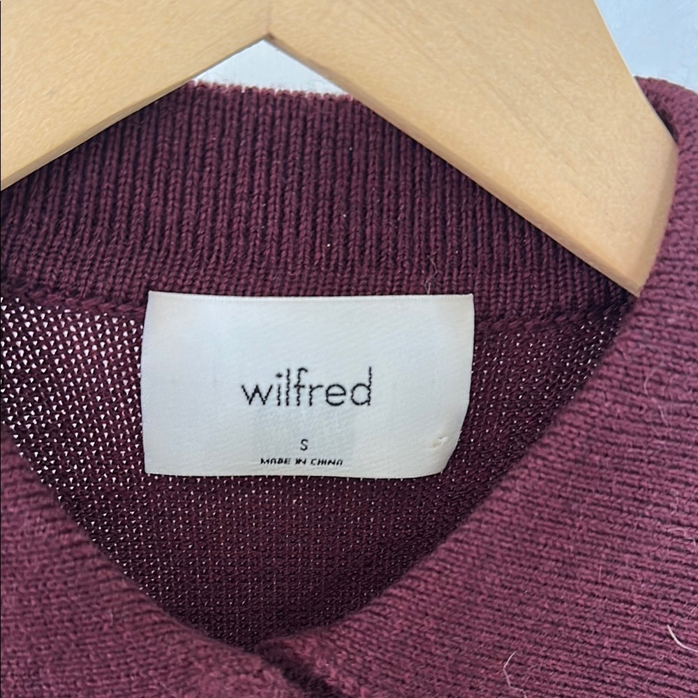 Wilfred Wine Button-Up Cropped Cardigan - Picture 4 of 7